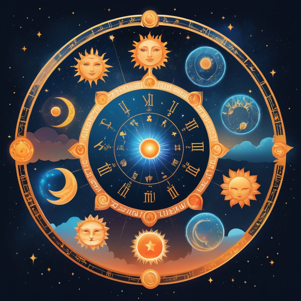Horoscope wheel with 12 zodiac signs under starry sky, titled “June 22, 2025”.